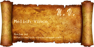 Melich Vince névjegykártya